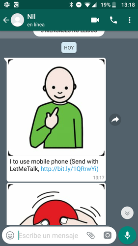 whatsapp chat screenshot with received pictograms