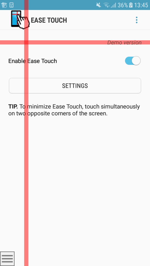 Ease Touch main screen screenshot