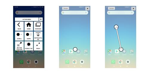 3 screenshots depicting the ease apps scroll sequence