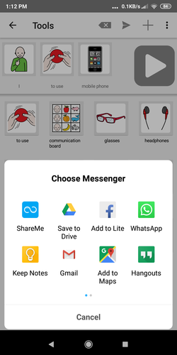letme talk showing dialog choose messenger